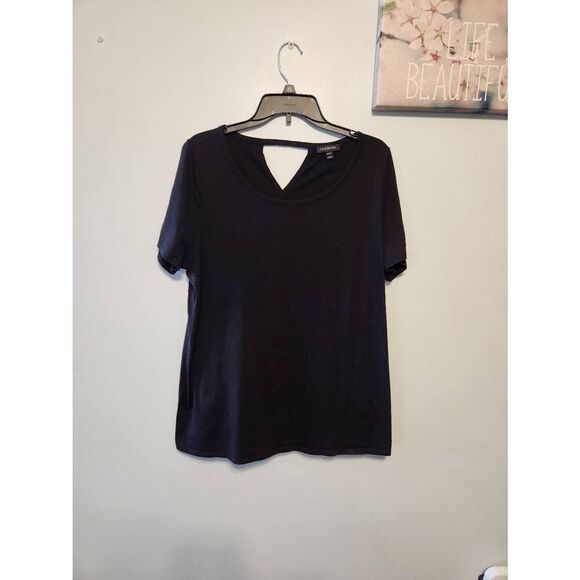 Lane Bryant Size 14/16 Black Tshirt Keyhole on Back - Picture 1 of 3